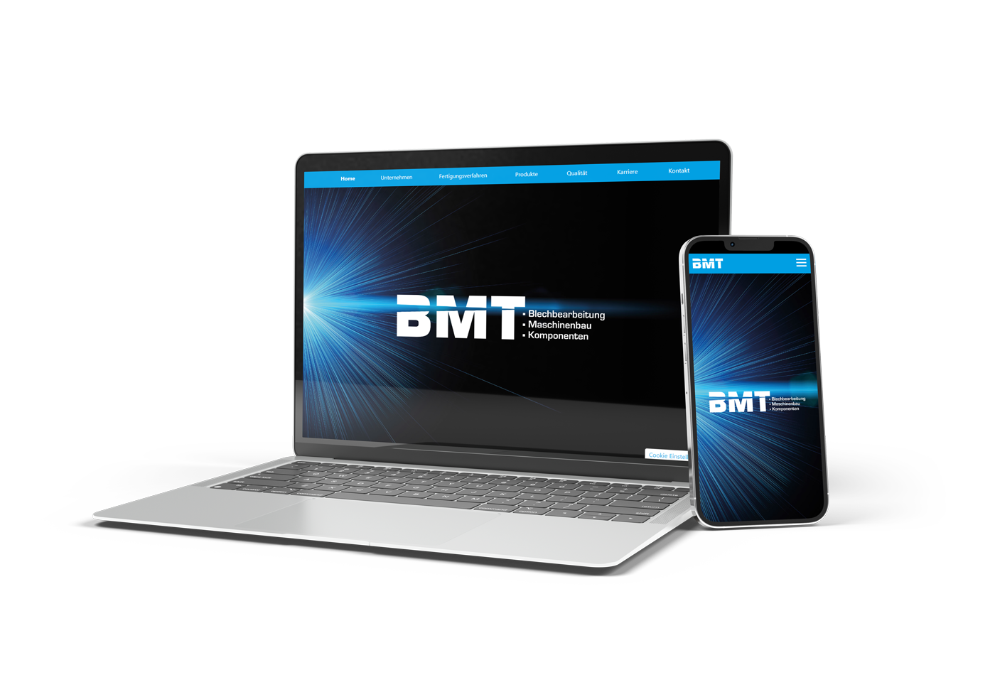 Referenzen Hofer Werbung Handy und Laptop mit Webseite von BMT