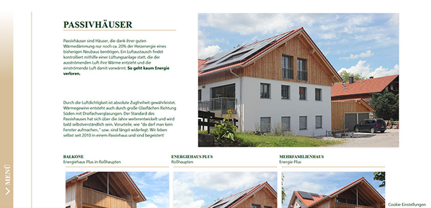 Referenzen Hofer Werbung Screenshot Webseite DG Holzbau