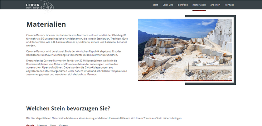 Referenzen Hofer Werbung Screenshot Webseite Heider Stein Design