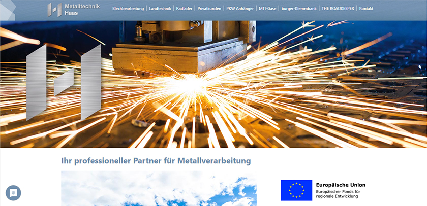 Referenzen Hofer Werbung Screenshot Webseite Metalltechnik Haas