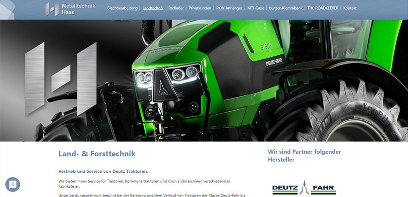 Referenzen Hofer Werbung Screenshot Webseite Metalltechnik Haas