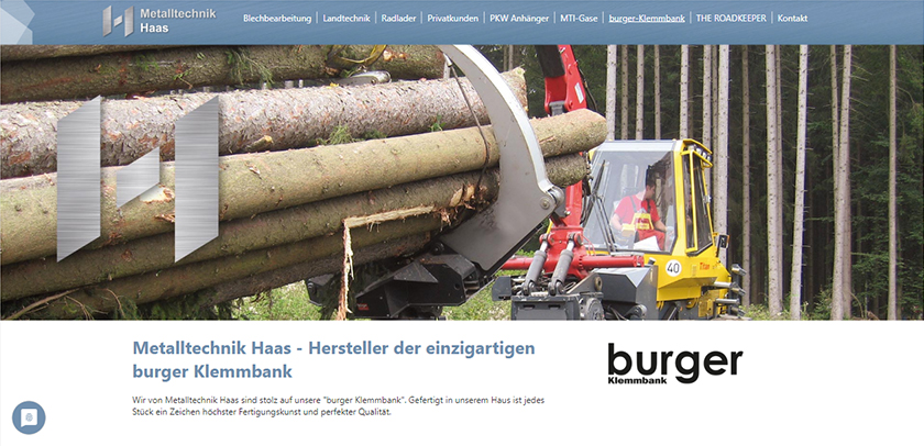 Referenzen Hofer Werbung Screenshot Webseite Metalltechnik Haas